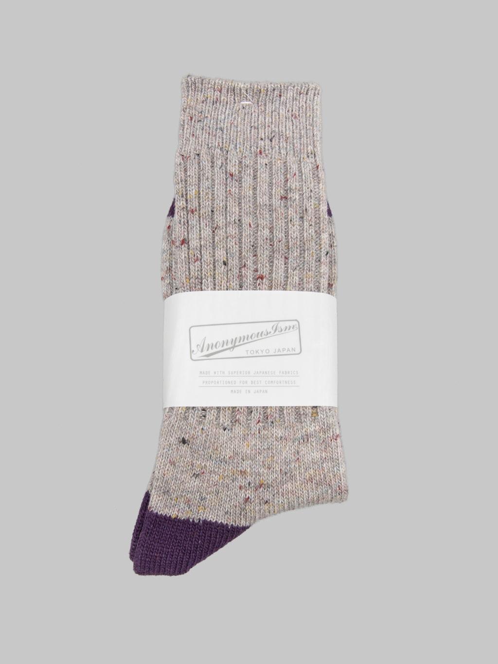 Tweed Nep Crew Socks Grey
