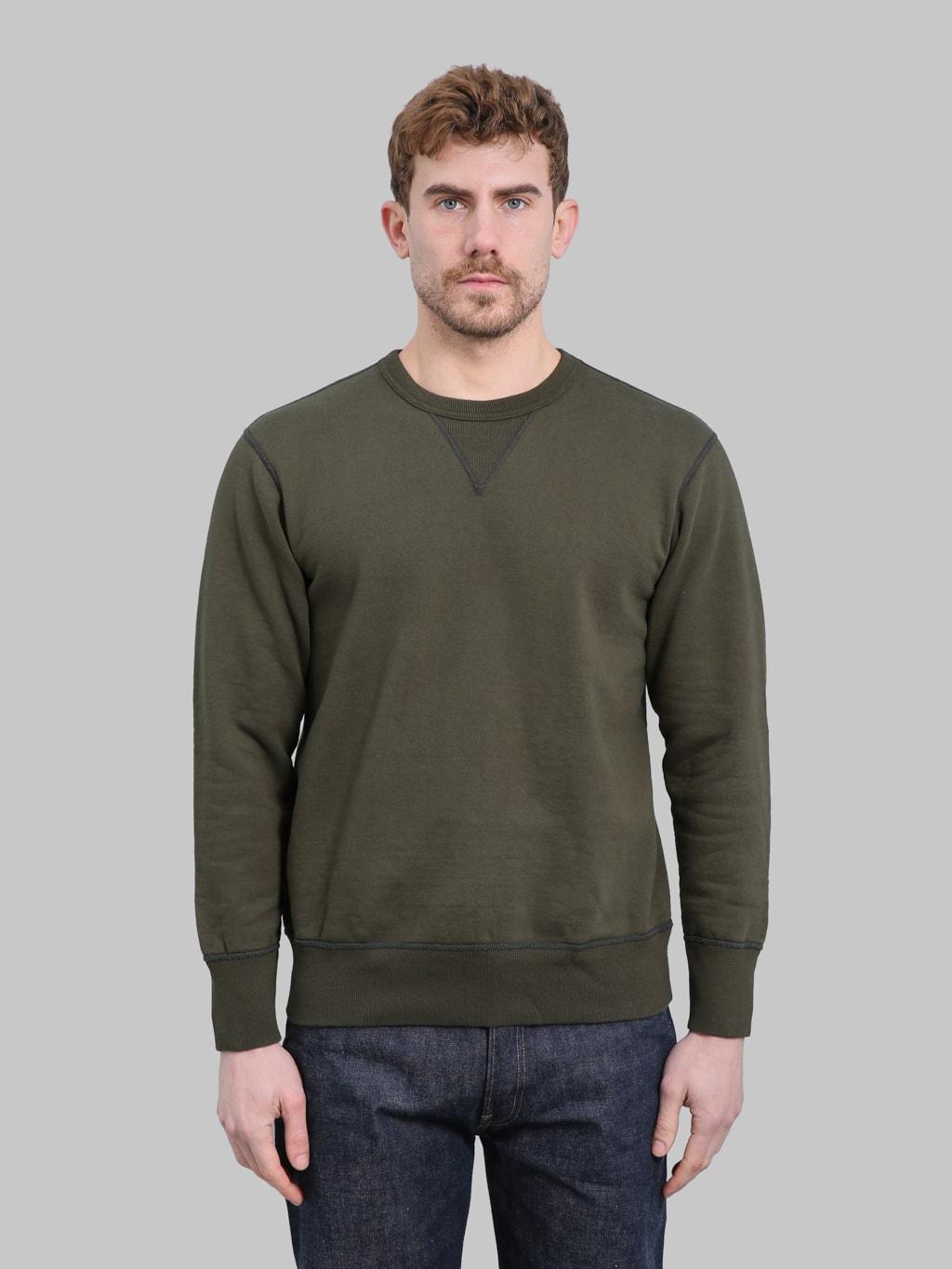 S101-00 Flat Seam Plain Sweatshirt Olive
