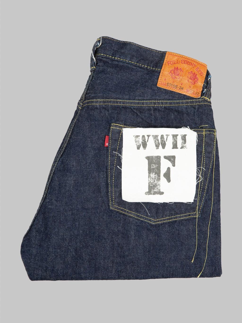 Fullcount S0105-24 13.7oz WWII Model Brown Cotton Wide Straight Jeans