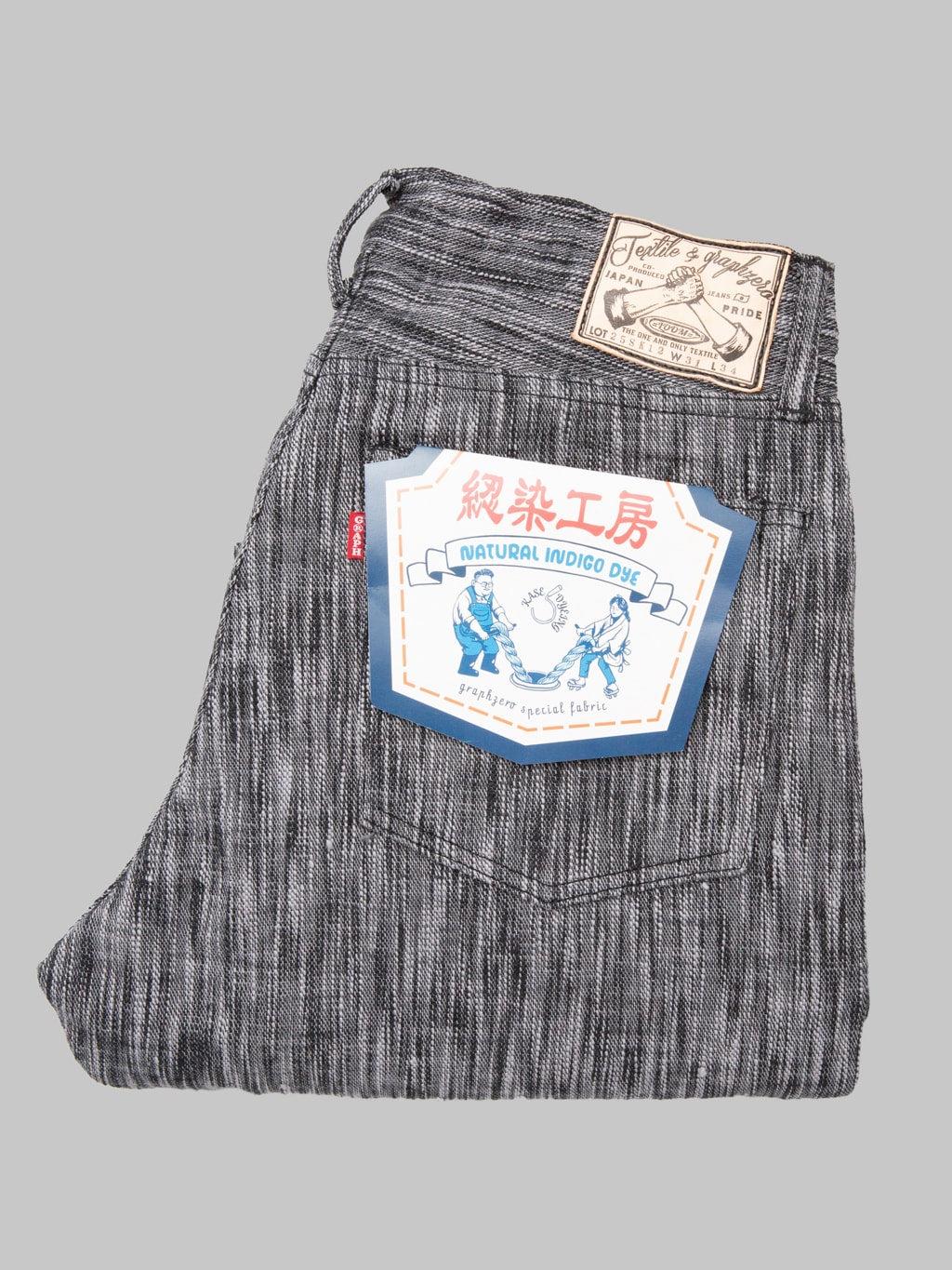 15oz "Skein Dyeing Denim" Slim Jeans Black Grey
