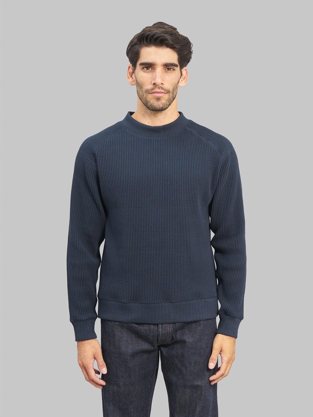 Waffle Midneck Sweater Dark Navy