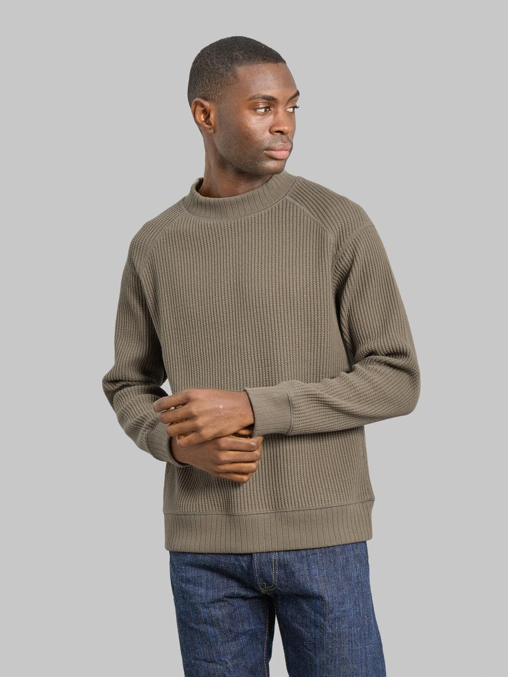 Waffle Midneck Sweater Sepia