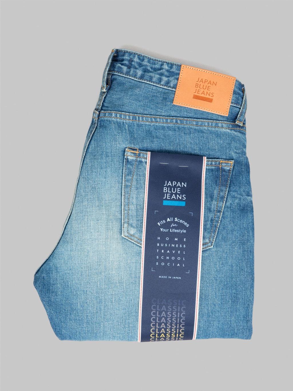 J404-MID 12.5oz Africa Cotton Stonewashed Classic Straight Jeans Middle Indigo