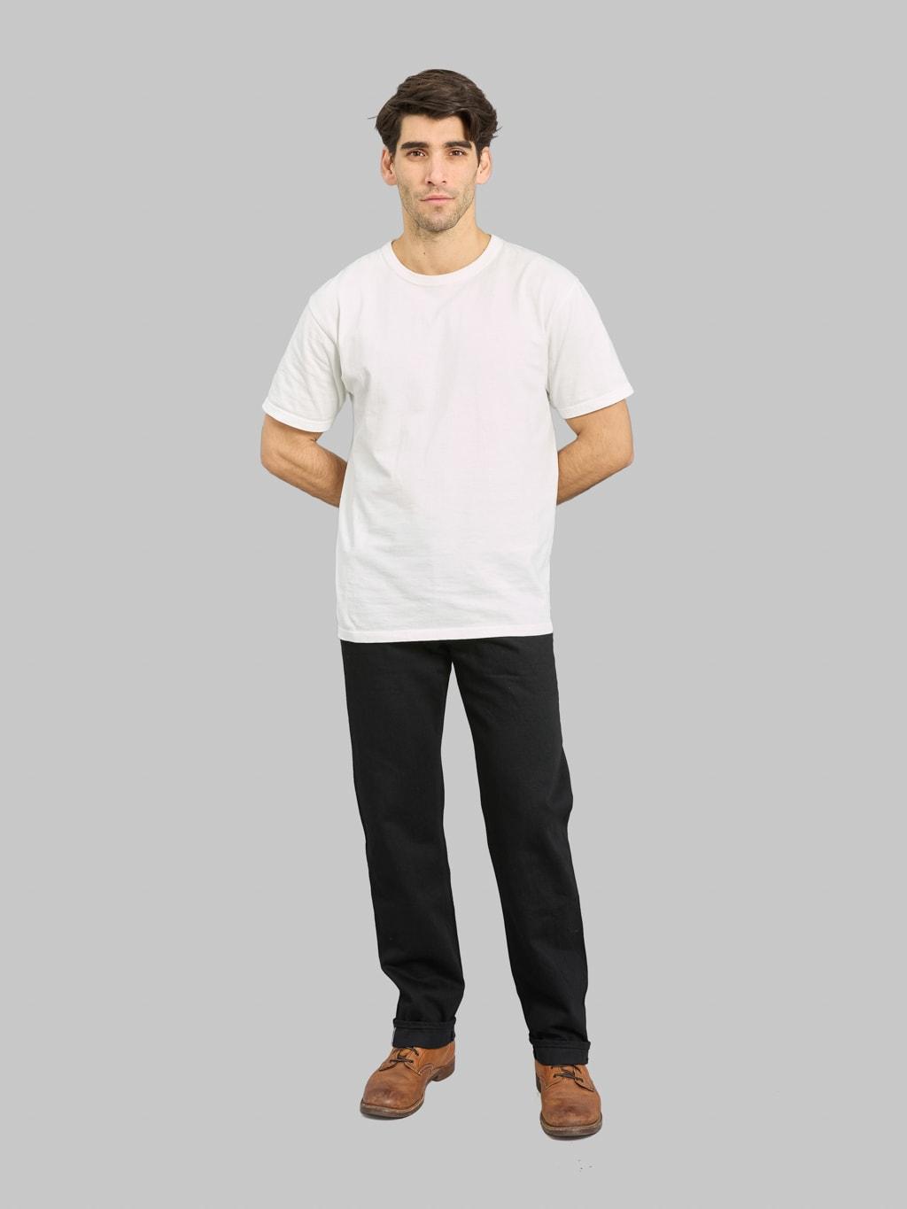 J414 14oz US Cotton Circle Classic Straight Black Jeans