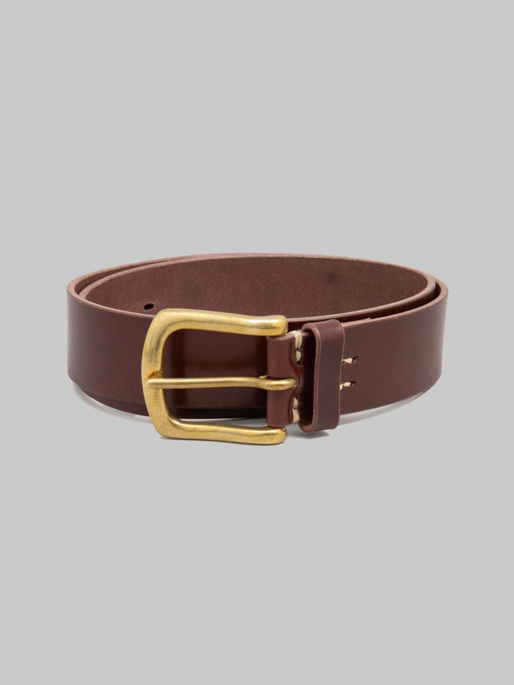 Hand Stitched Belt "Kihon" Buckle Brown