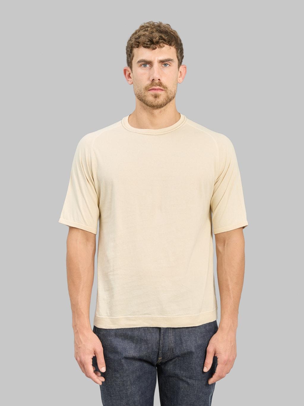 Supima Cotton Freedom Sleeve Crewneck T-Shirt Old Ivory