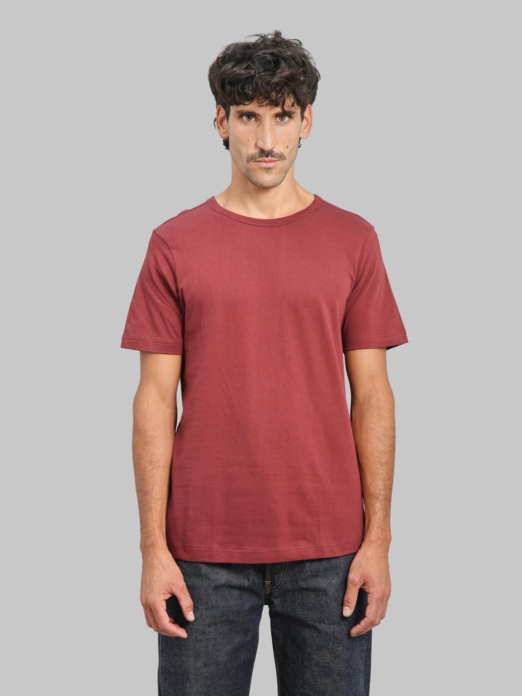 1950s 4.6oz Loopwheeled Classic Fit T-Shirt Burgundy
