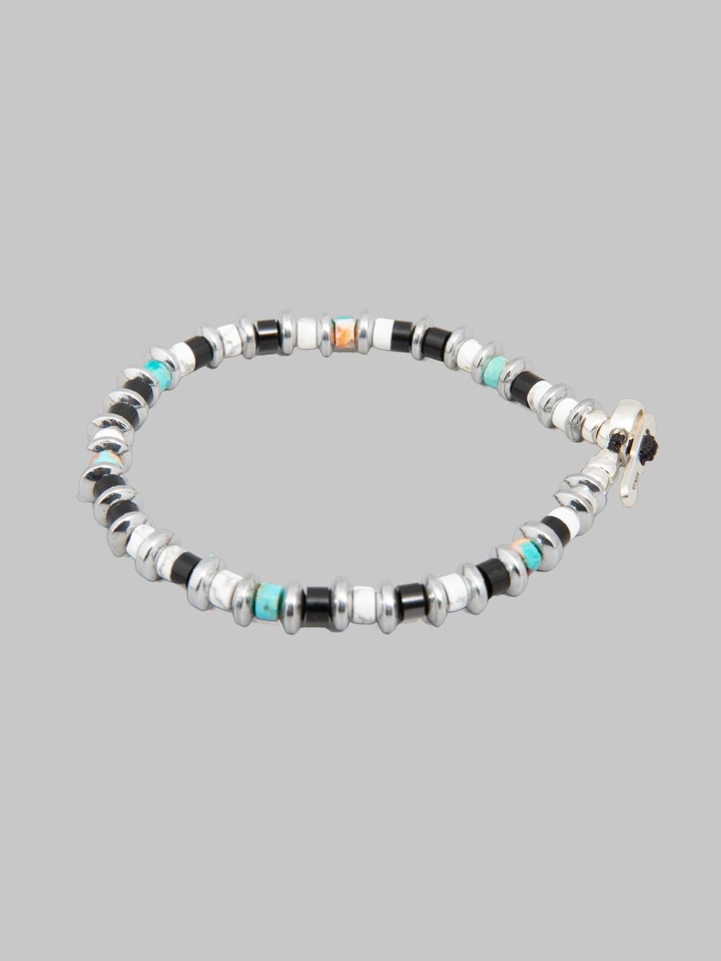 Hematite Roundel Bracelet Jet Turquoise