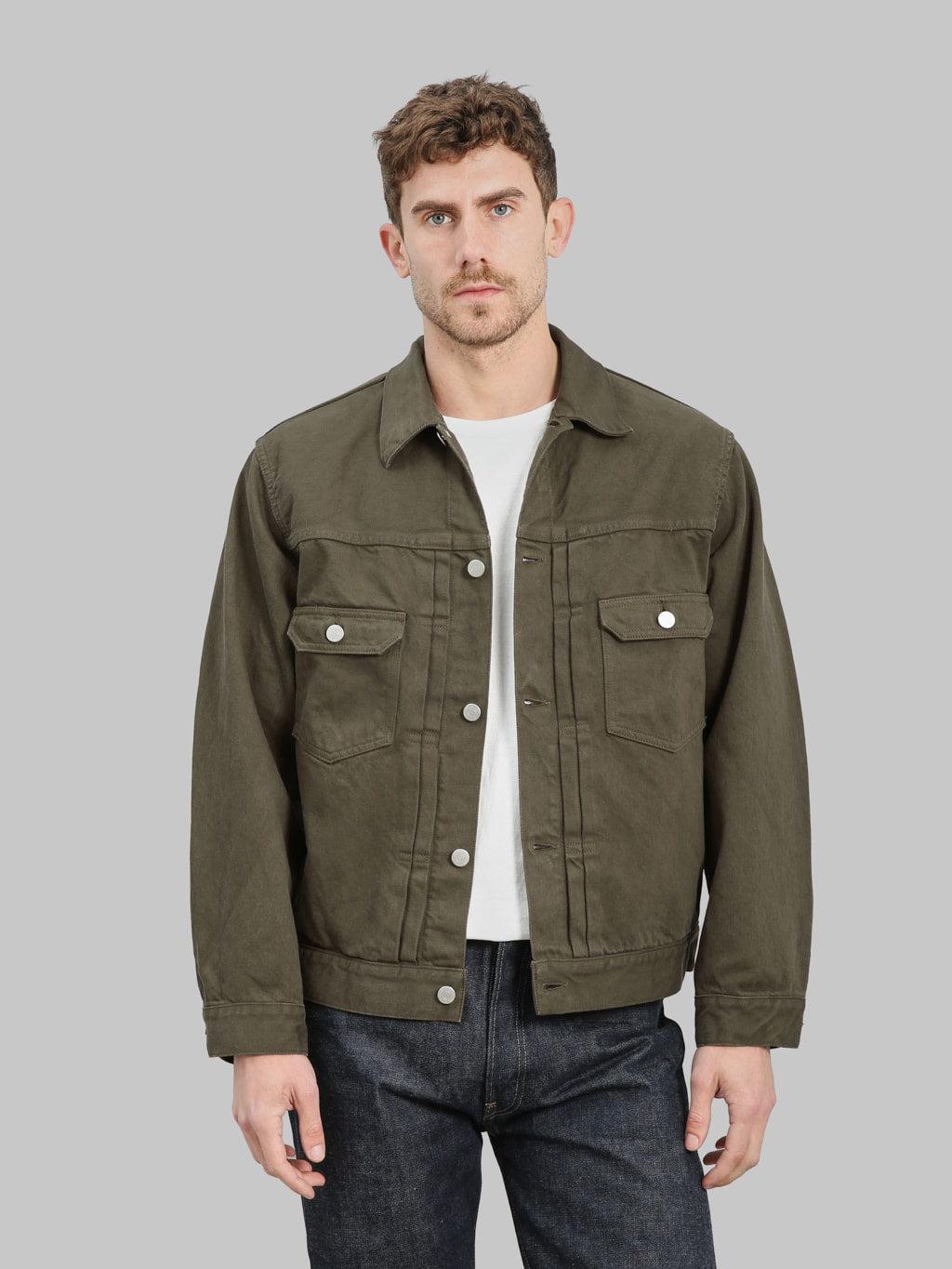 MMGJ6004 #002 Moss Type II Denim Jacket Khaki