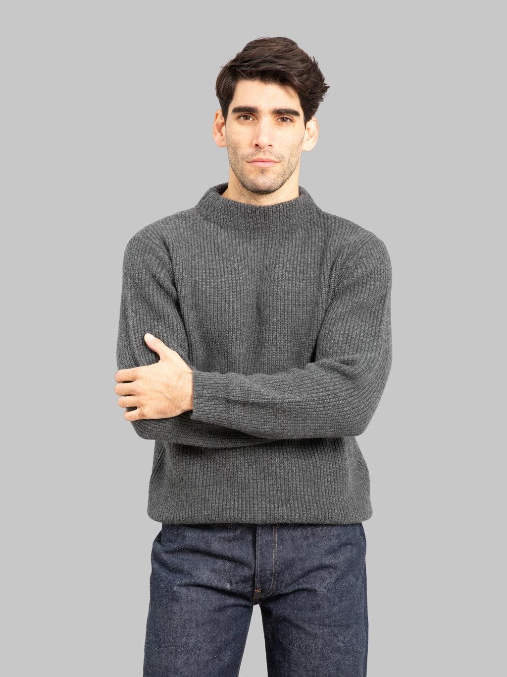 7G Cashmere Bottleneck Pullover Dark Grey