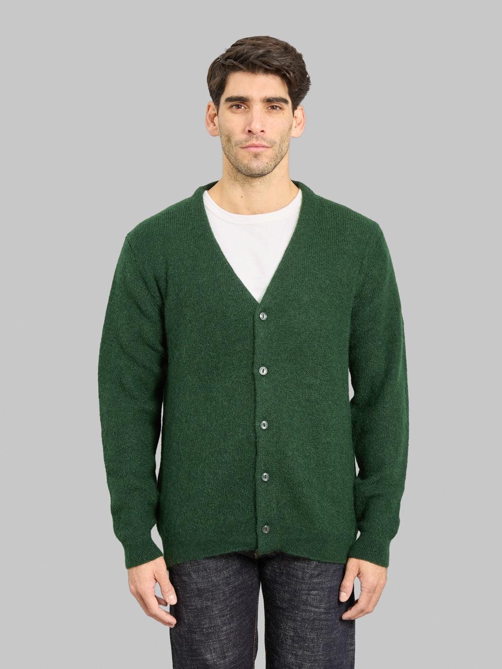 Mohair Cardigan Pullover Dark Green