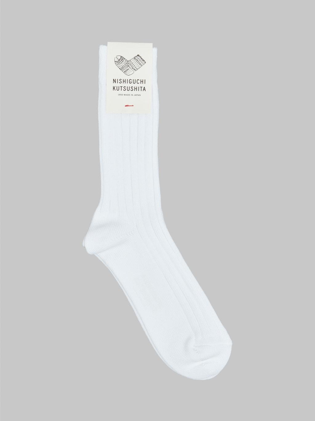 Egyptian Cotton Ribbed Socks Off White