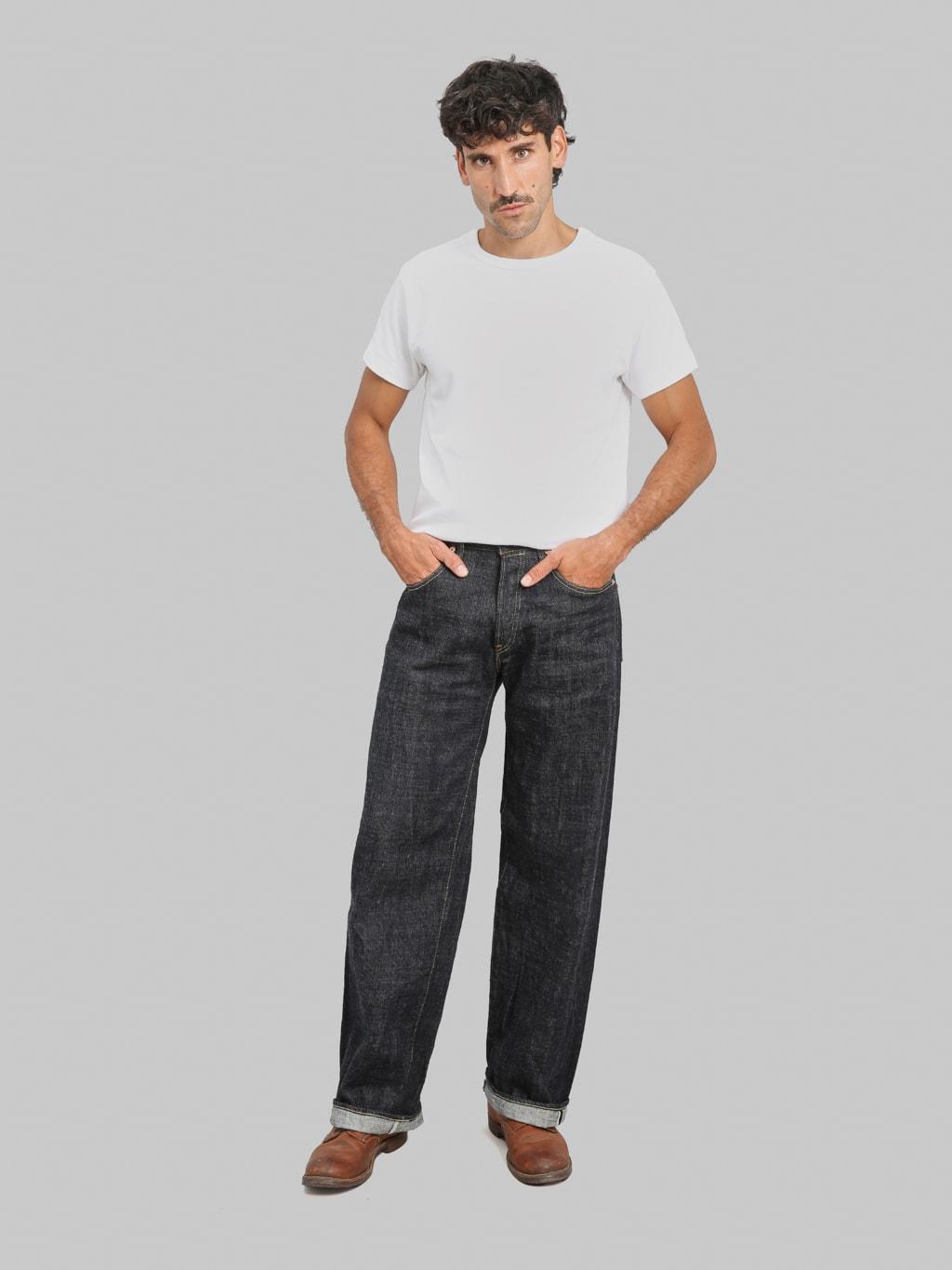 222-LS13.5 13.5oz Long Slub Denim Super Wide Straight Jeans