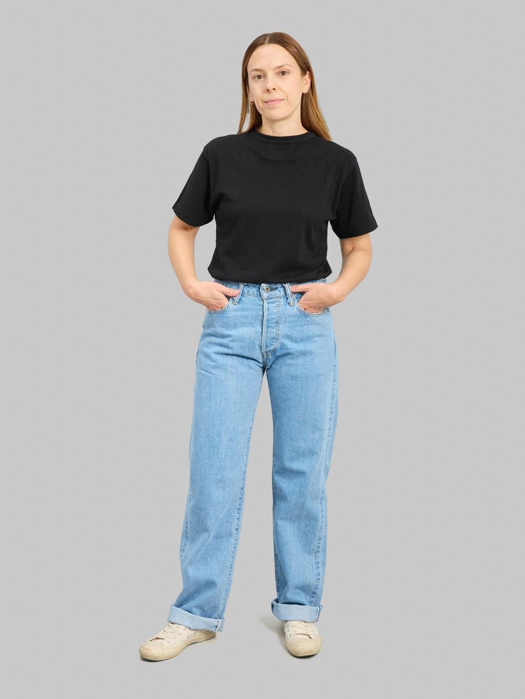 L720-12B "Ladies Biostone Wash" 12oz Wide Straight Jeans