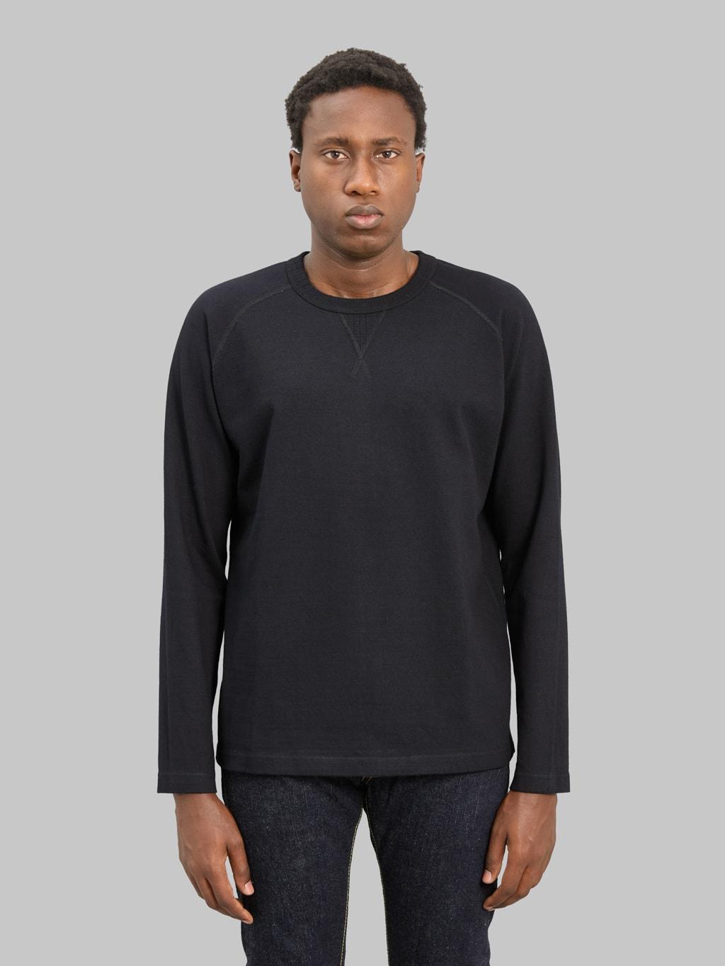 5413-IDBK 11oz Super Heavyweight Jersey Raglan Sweatshirt Indigo Black
