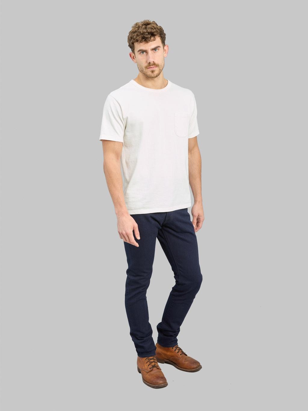 1175-ID 13.5oz Duck Canvas Relaxed Tapered Pants Double Indigo