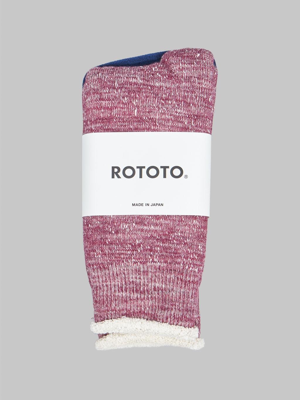 Double Face Crew Socks "Merino Wool & Organic Cotton" Grape