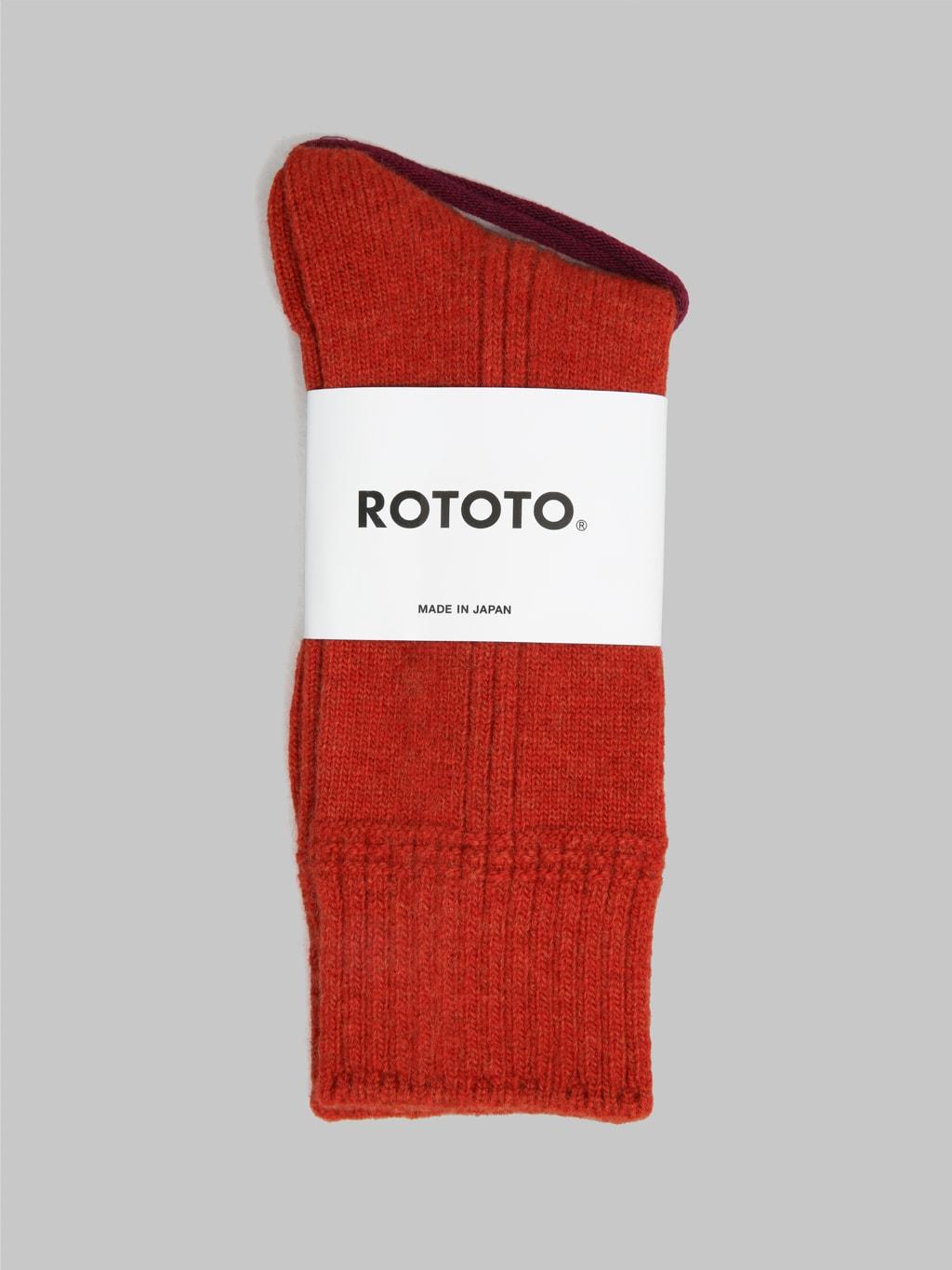 Merino Lambs Wool Crew Socks Brick