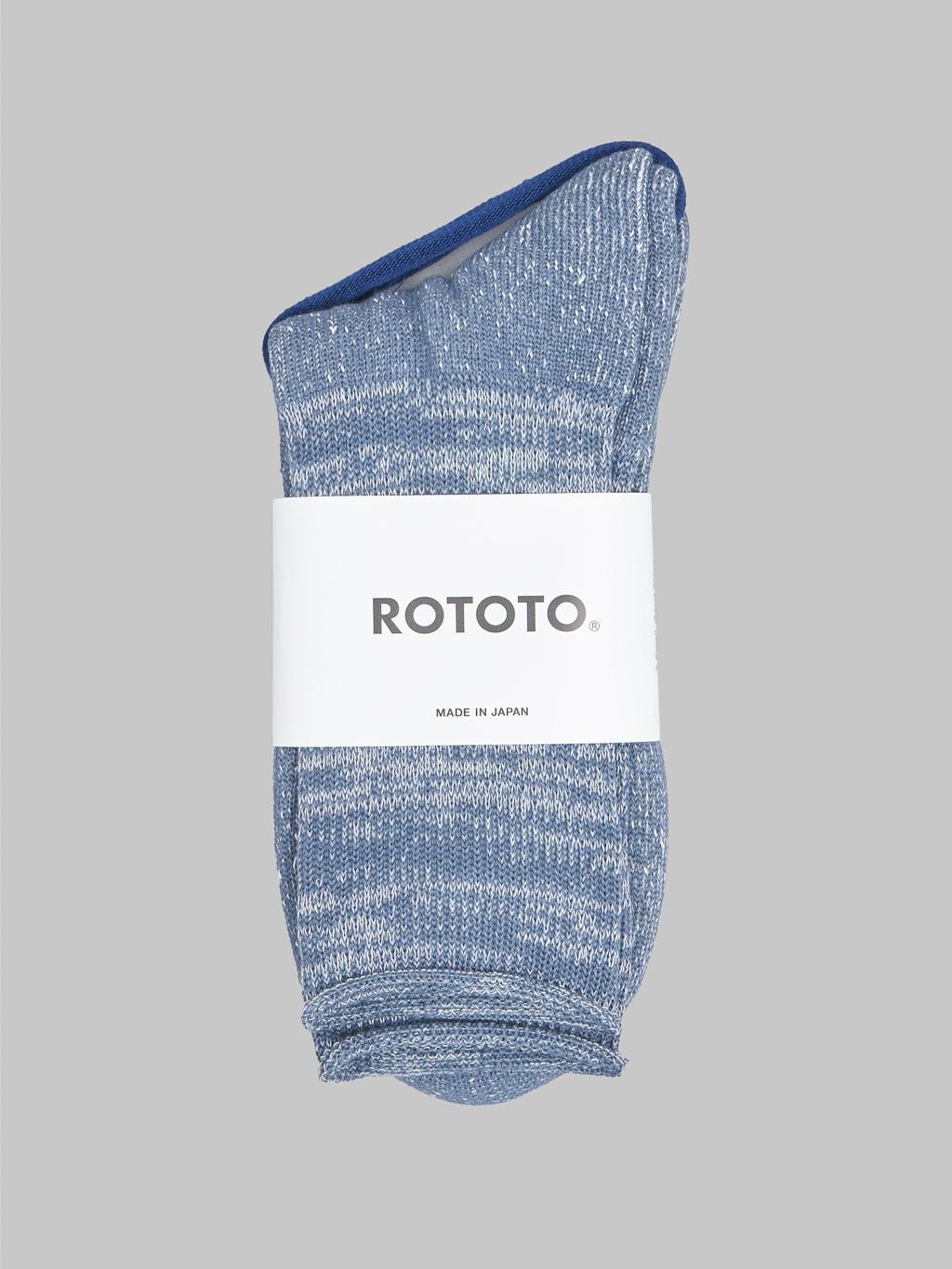 Washi Pile Crew Socks Slate Blue