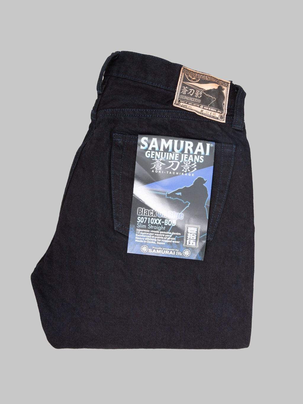 S0710XX-BOB 15oz "Aoki Tachikage" Black On Blue Slim Straight Jeans