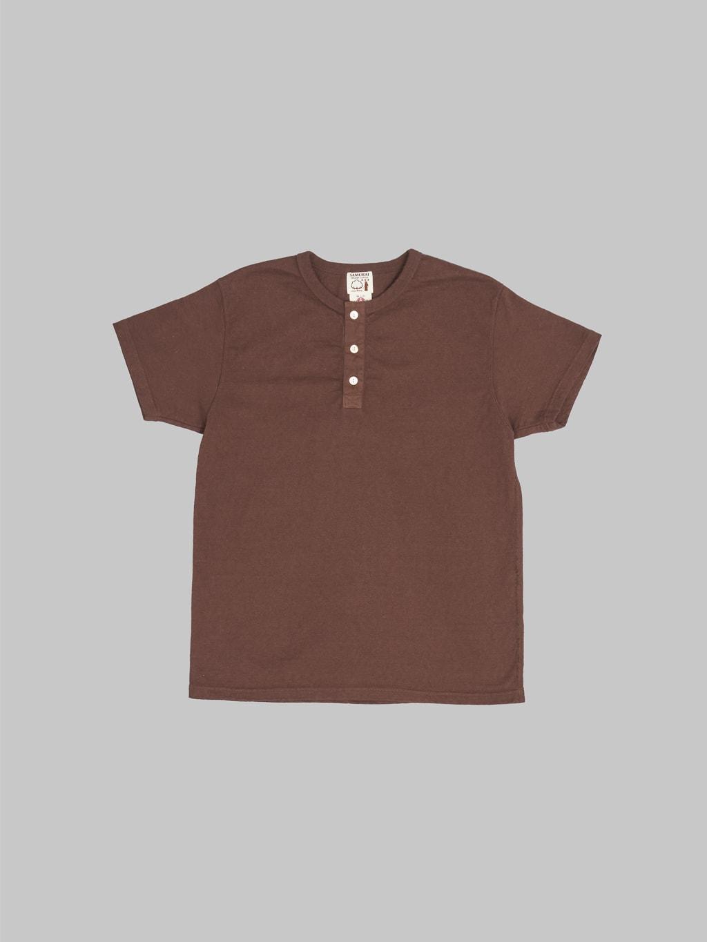 SJST-SC02 Japanese Cotton Henley T-Shirt Kuri Dark