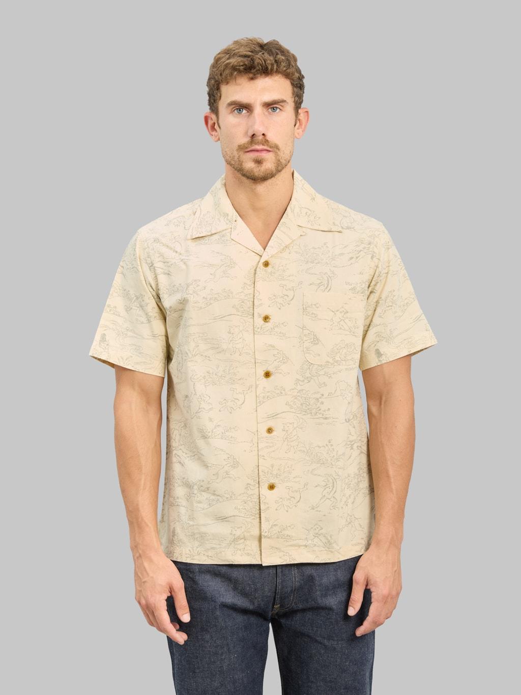 5736 "Choju-Gija" Open Collar Shirt Ivory