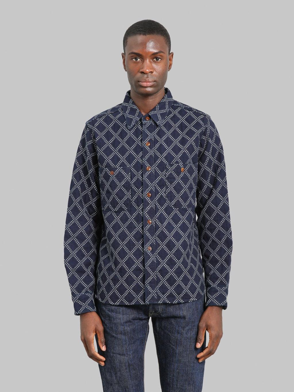 5728 Indigo Sashiko Dobby Shirt