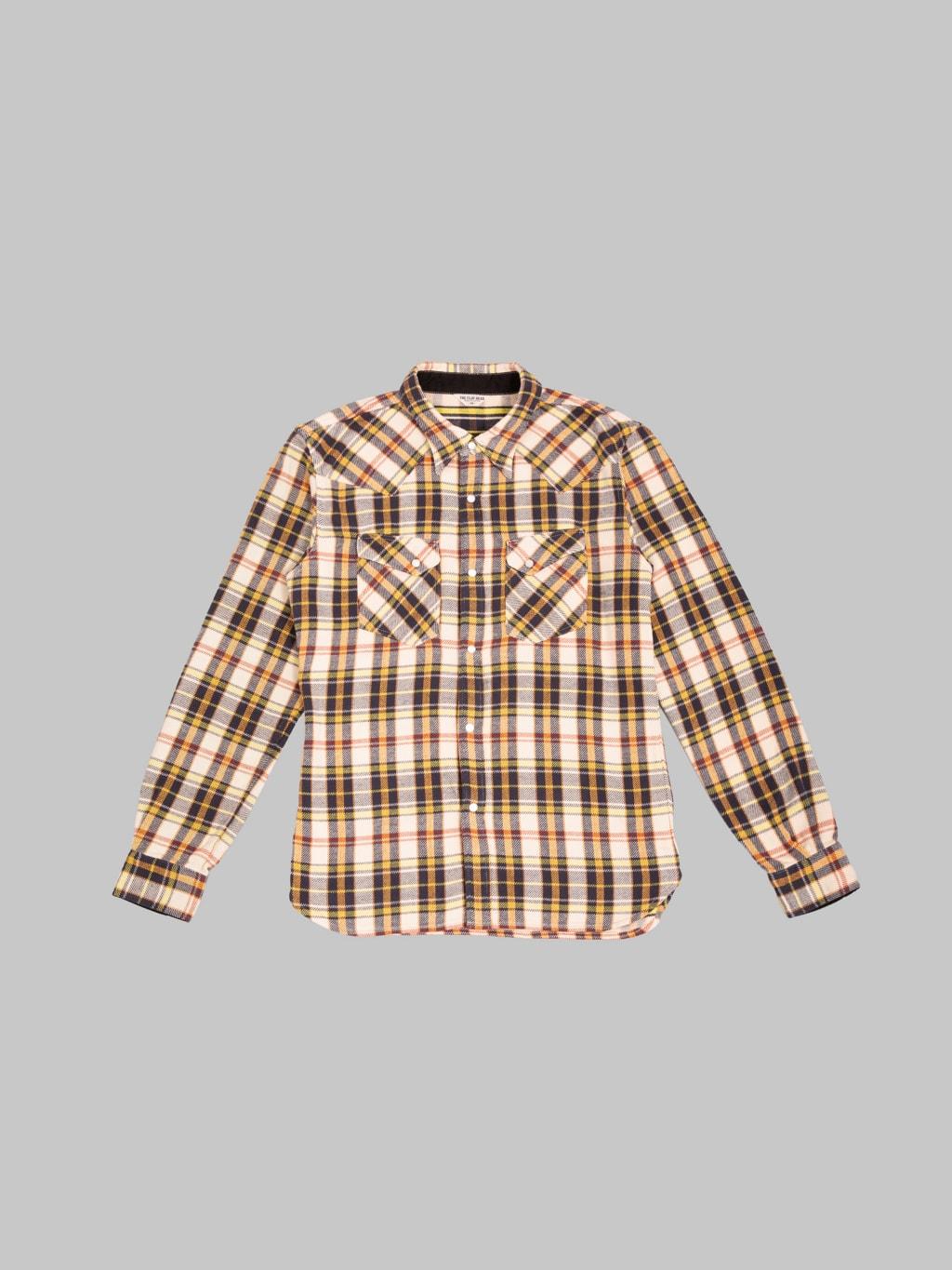 The Flat  Head Block Check Western Flannel Shirt Ivory/Black