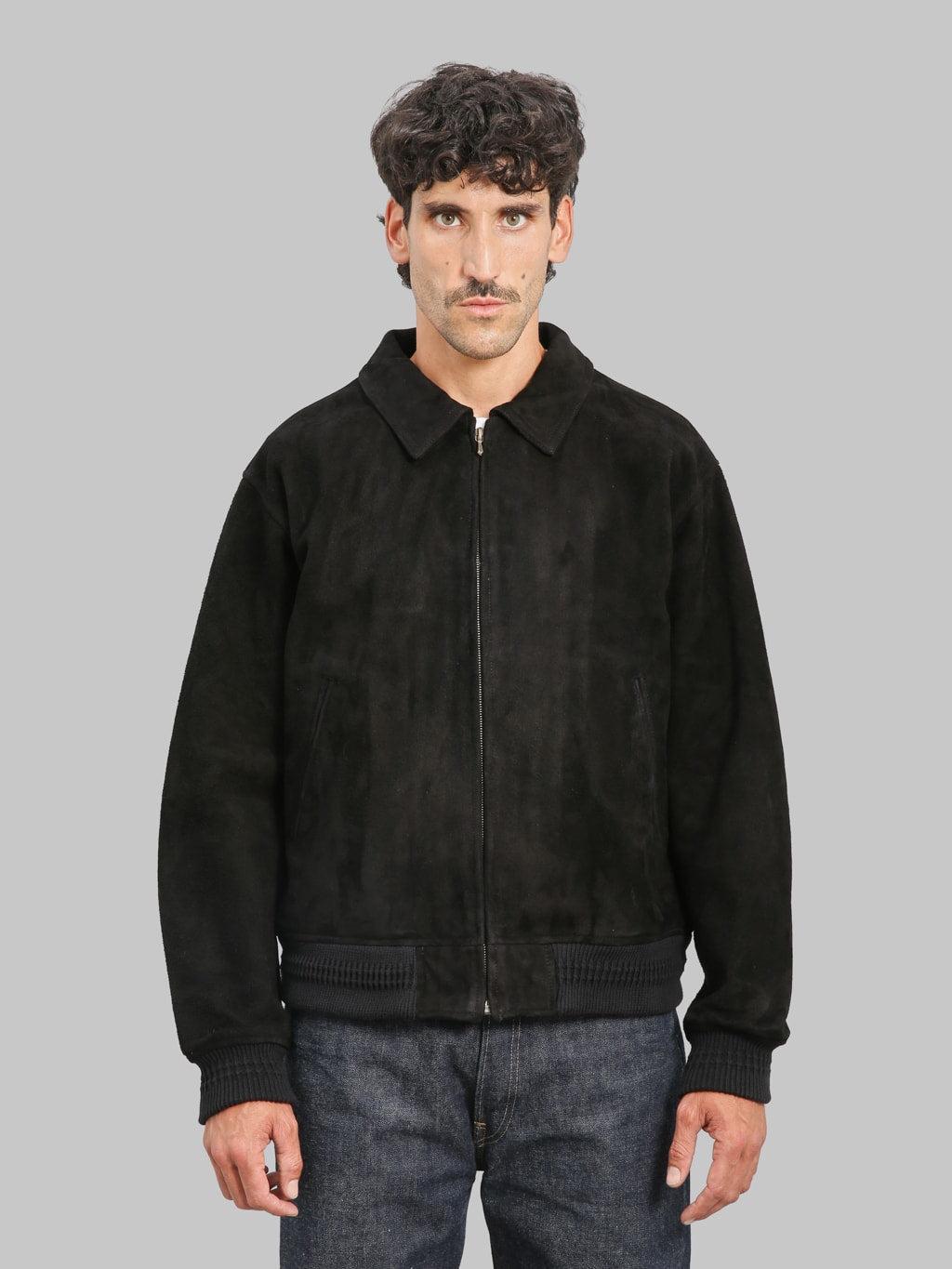 FN-LJ-DJ004 Deerskin Bomber Jacket Black
