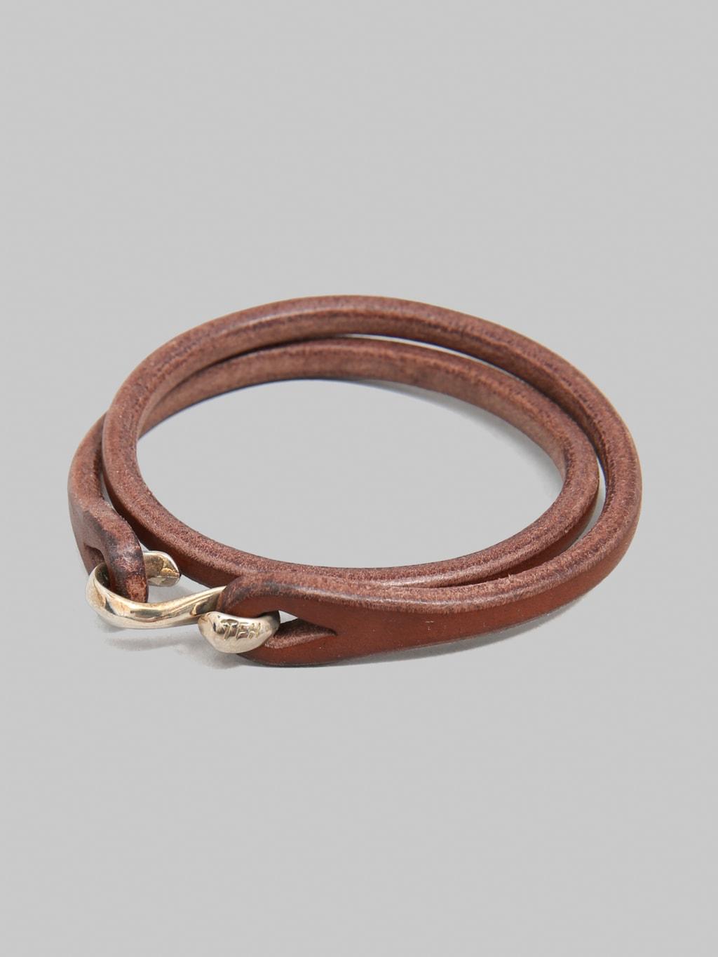 Leather & Silver Double Bracelet Brown