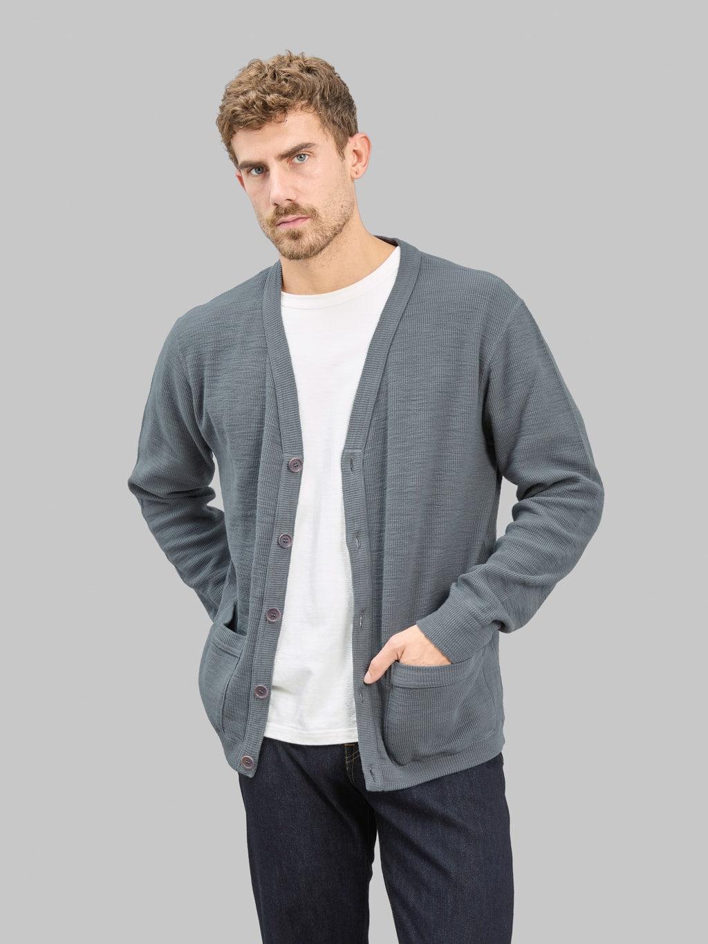 Single Rib Cardigan Grey