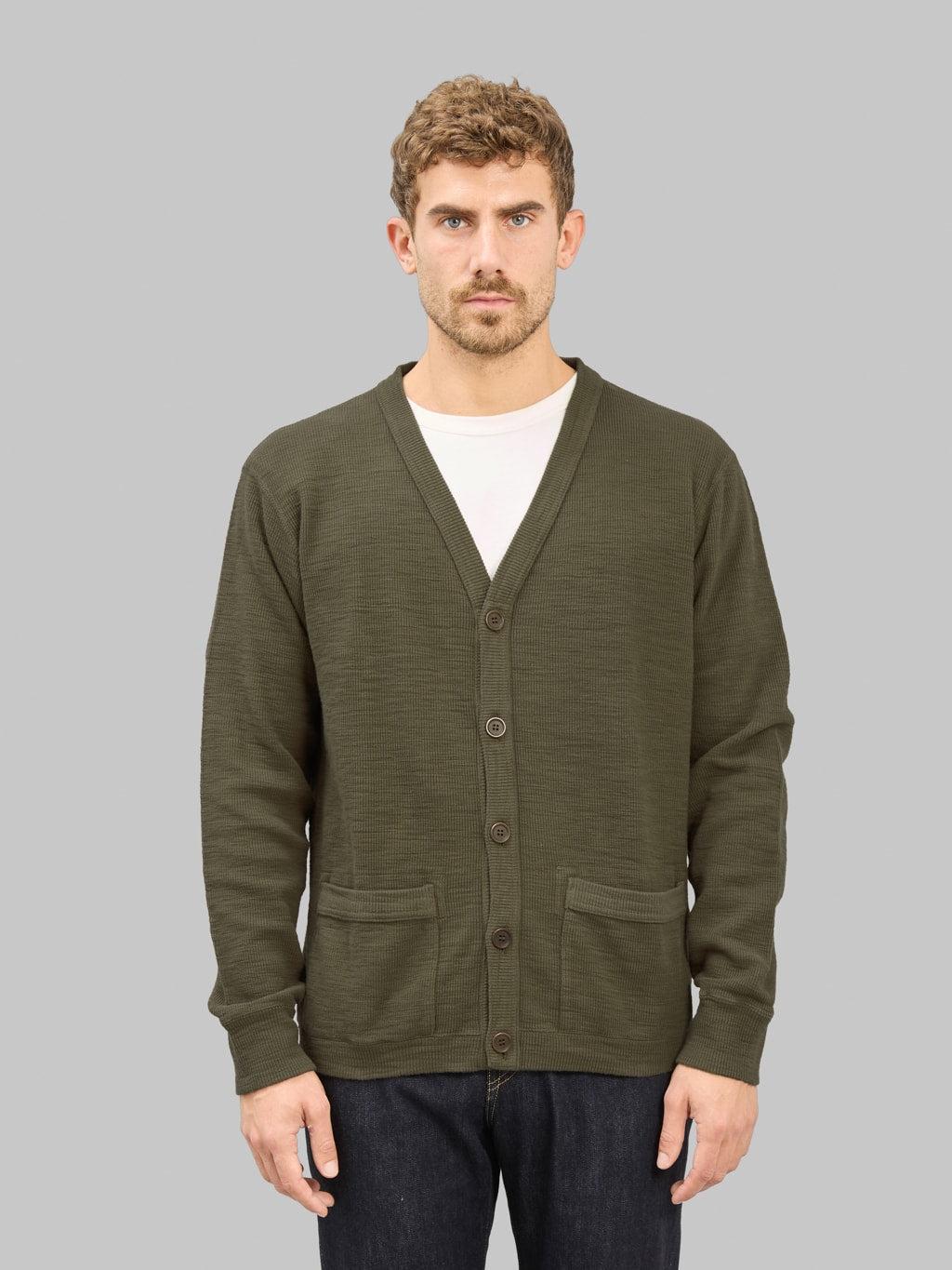 Single Rib Cardigan Olive