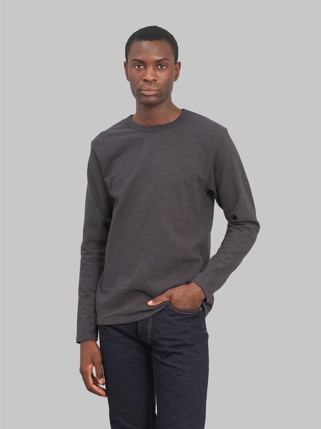 No.8 Slub Nep Long Sleeve T-Shirt Black