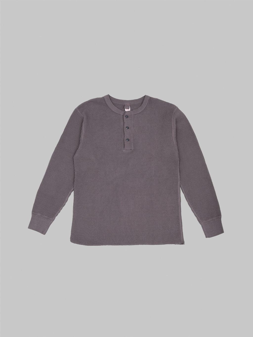 Thermal Big Waffle Henley T-Shirt Purple Navy