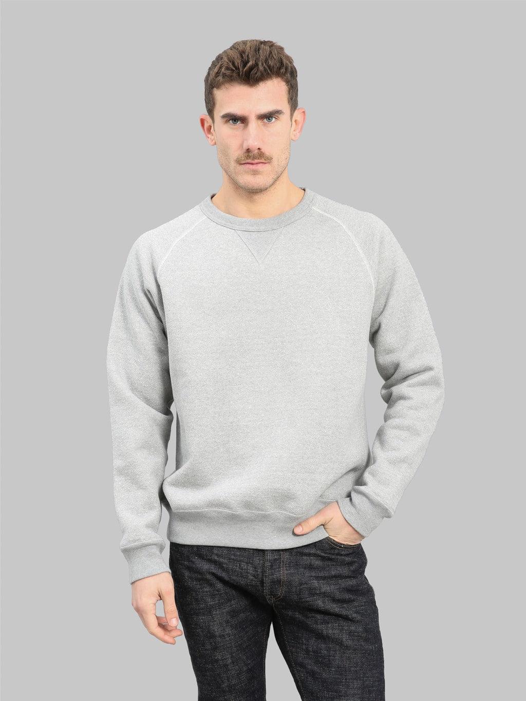 Pullover Crewneck 876gsm Double Heavyweight French Terry Heather Grey