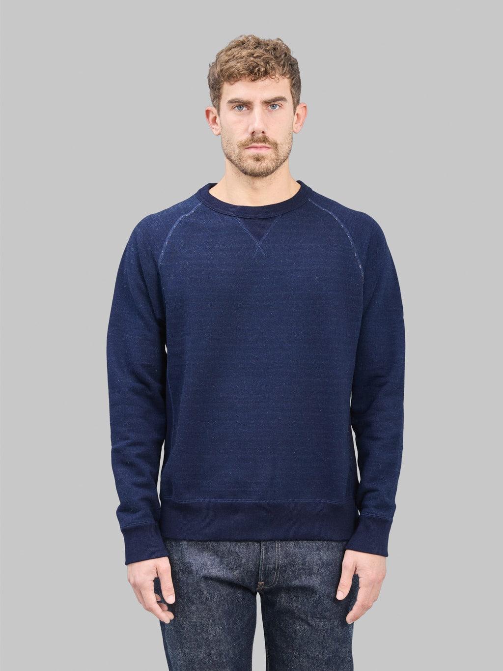 Pullover Crewneck Real Indigo Blanket Striped French Terry