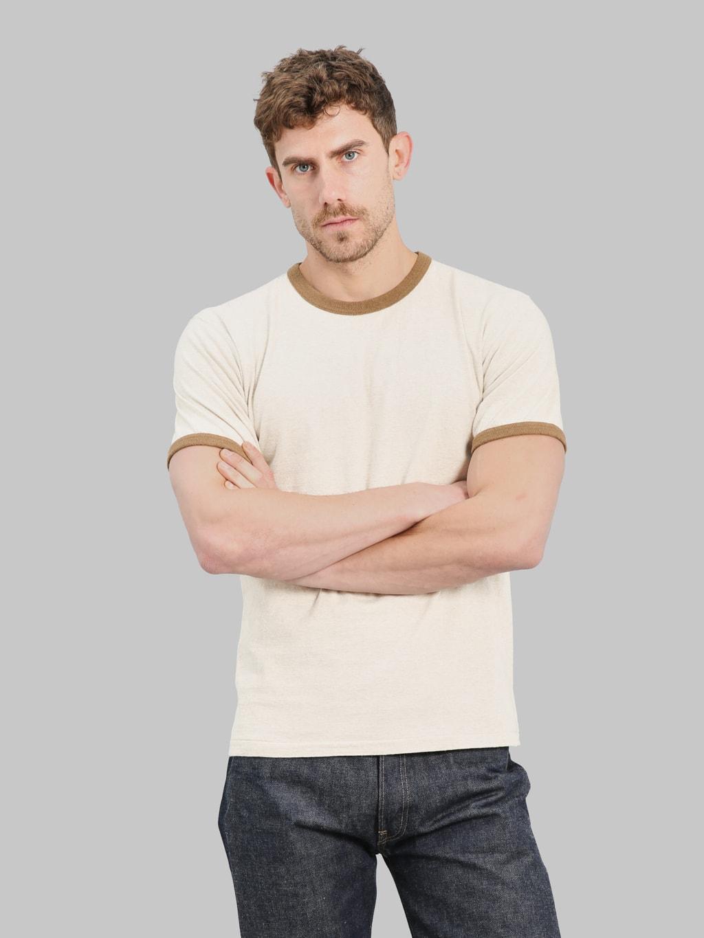 Recycled Cotton Foxfibre® Ringer T-Shirt Stone