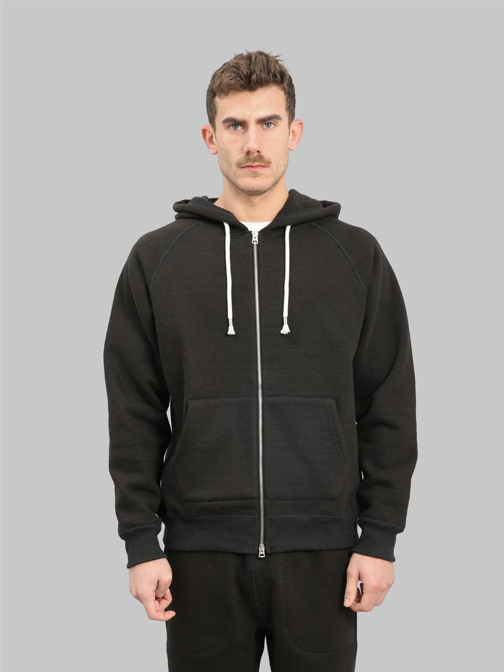 Zip Hoodie 876gsm Double Heavyweight French Terry Sumi Black