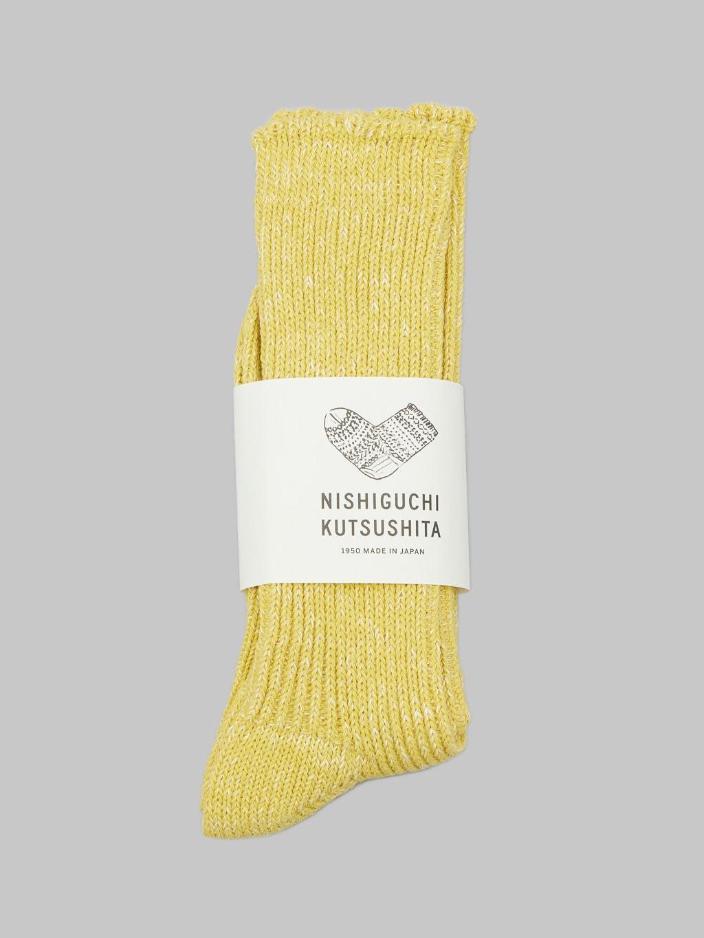 Hemp Cotton Ribbed Socks Vintage Yellow