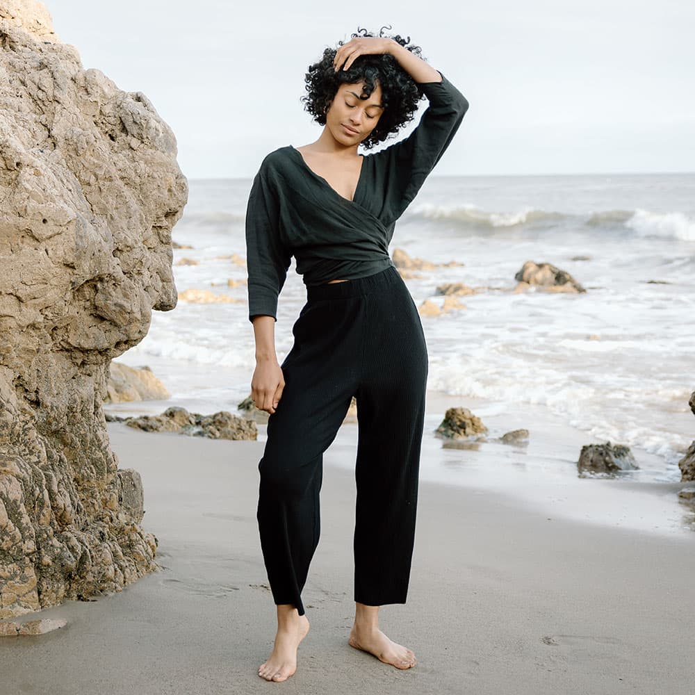 Long Sleeve Tie Top