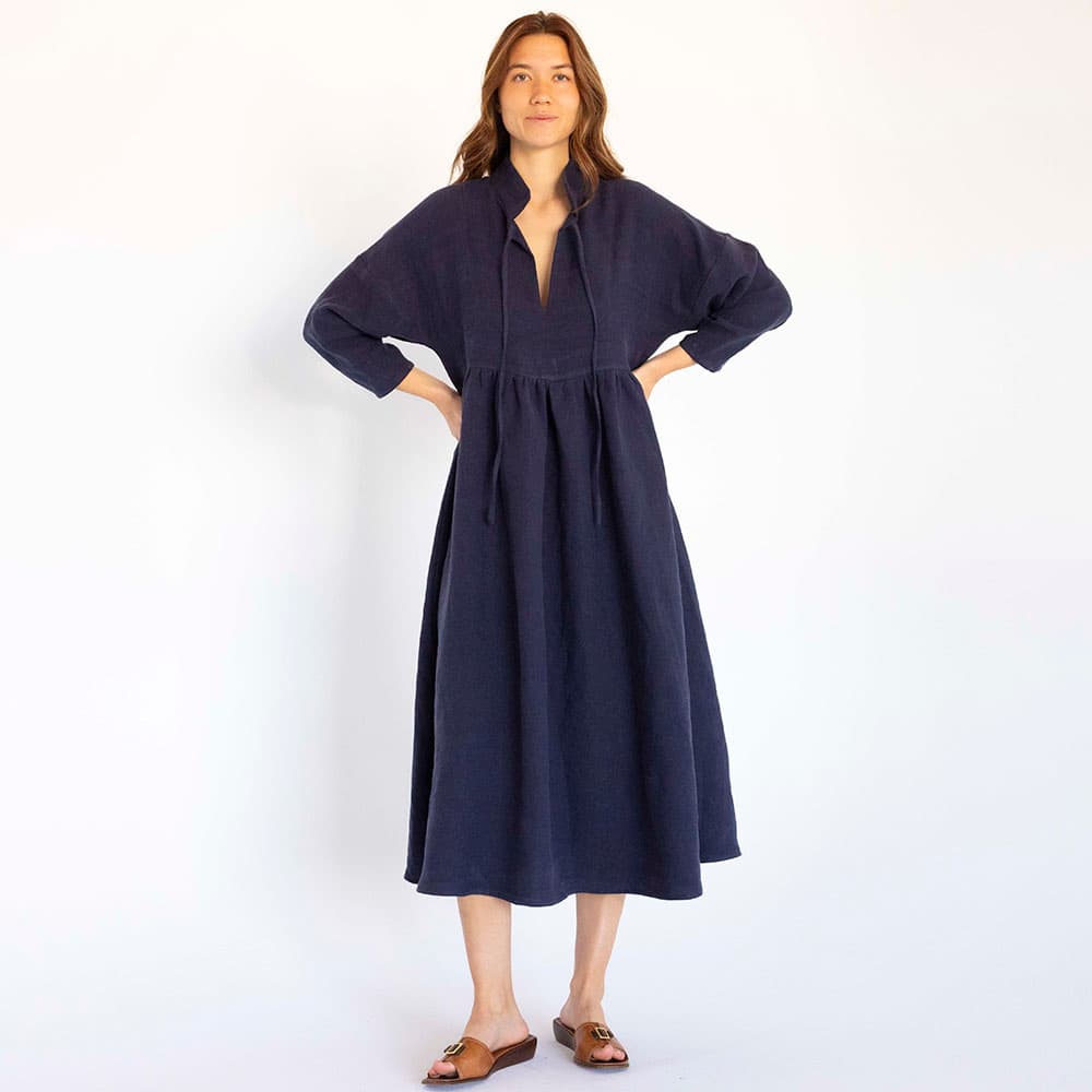 Collar Tie Oversized Dress