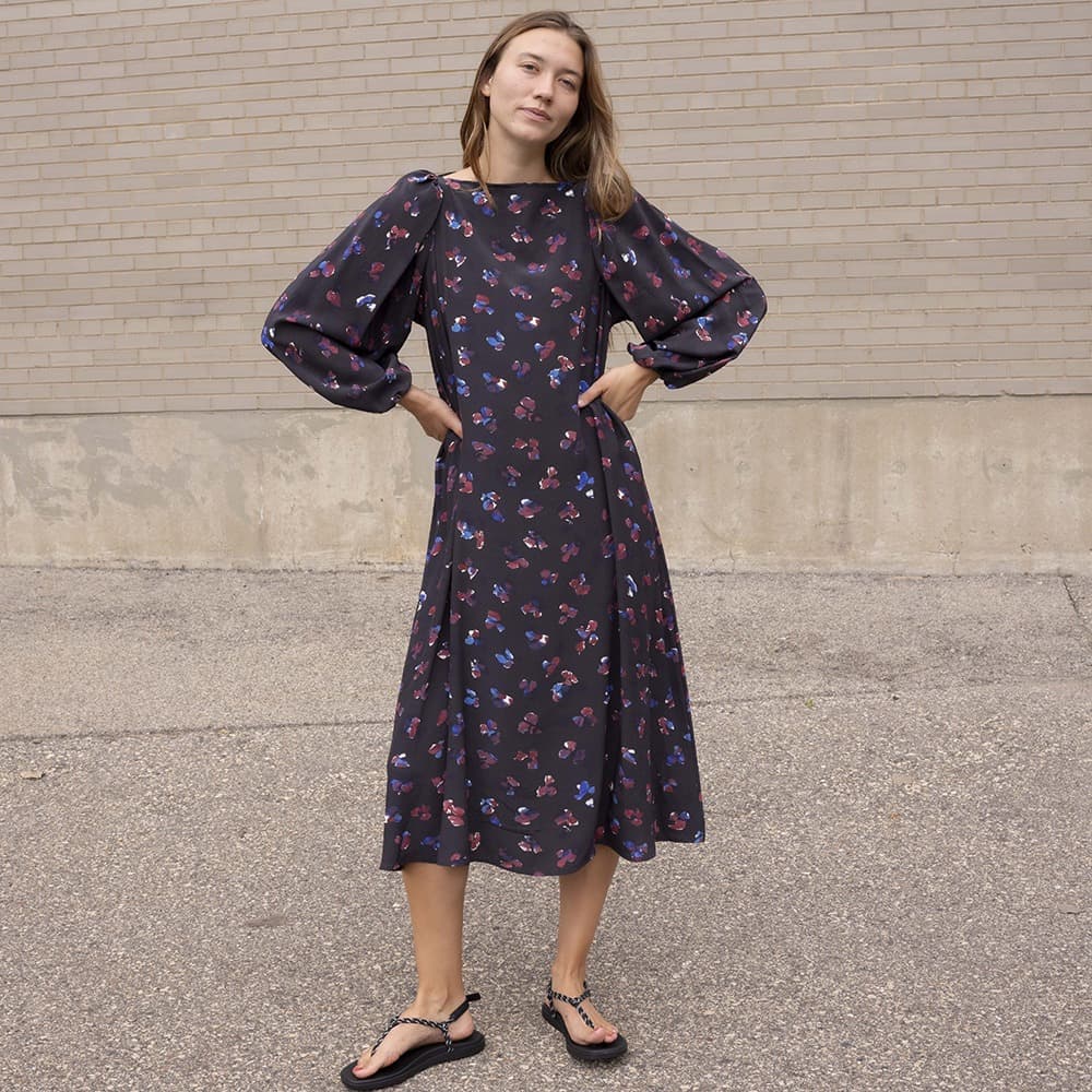 Limited Edition Boatneck Floral Swing Dress