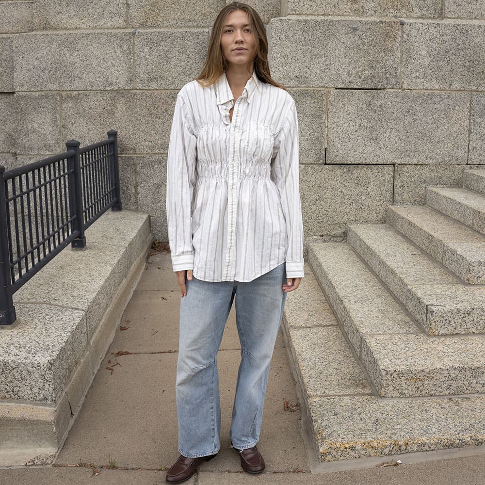 Ruched Button-Up No.011
