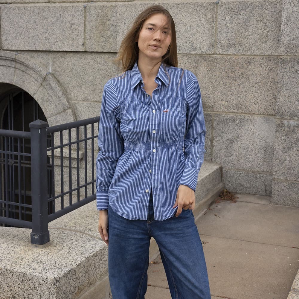 Ruched Button-Up No.001