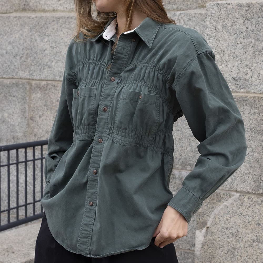 Ruched Button-Up No.007
