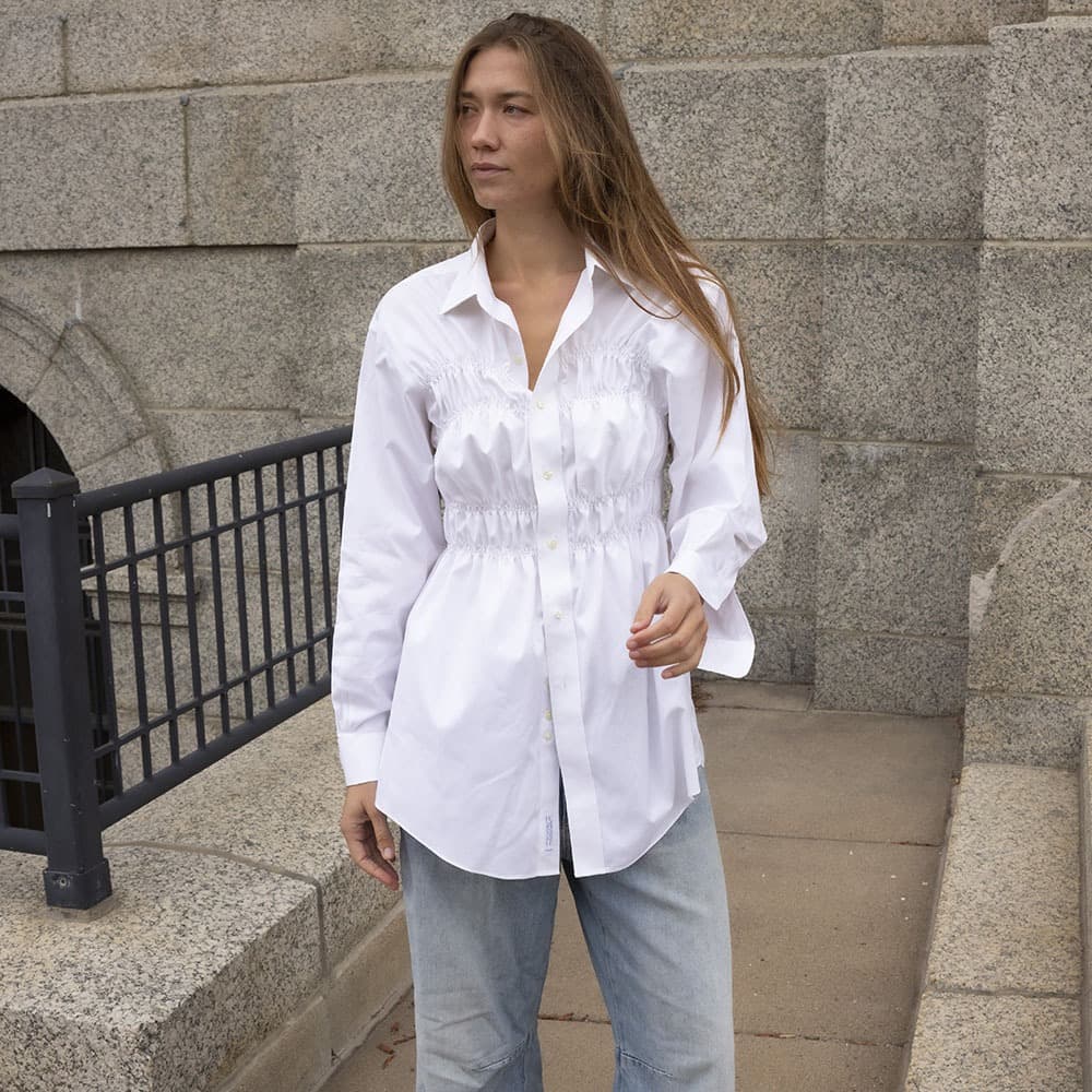 Ruched Button-Up No.008