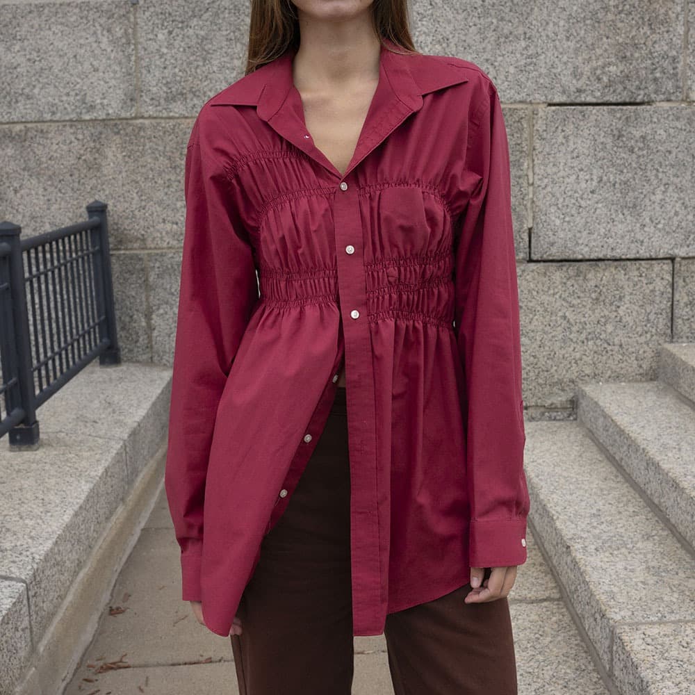 Ruched Button-Up No.015