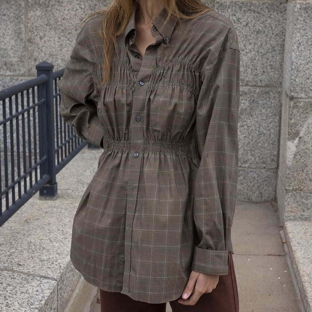 Ruched Button-Up No.016