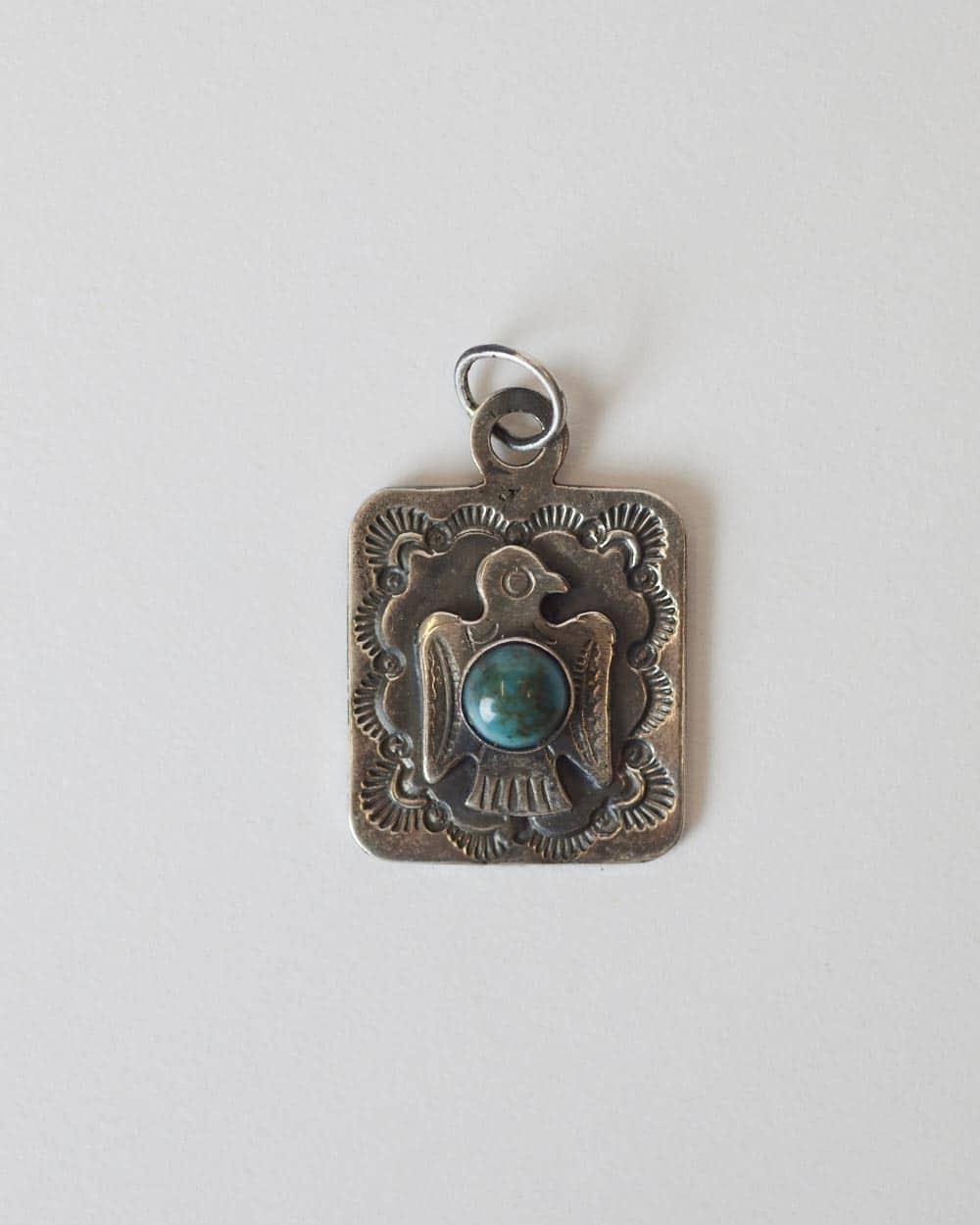 Thunderbird Turquoise Dog Tag Pendant