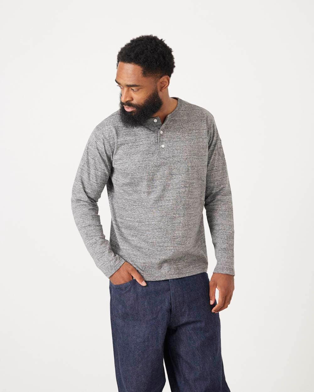 Custom Loopwheel Long Sleeve Henley Tee